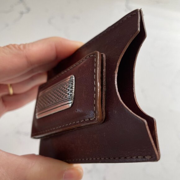 Brighton Salina Leather Business/Credit Card + Magnetic Money Clip Brown Silver - Picture 7 of 8